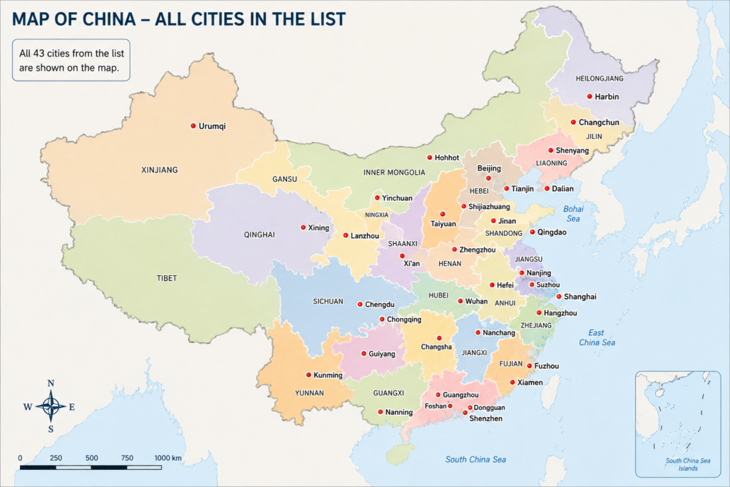 Figure: The List of Every Chinese City in Discussion